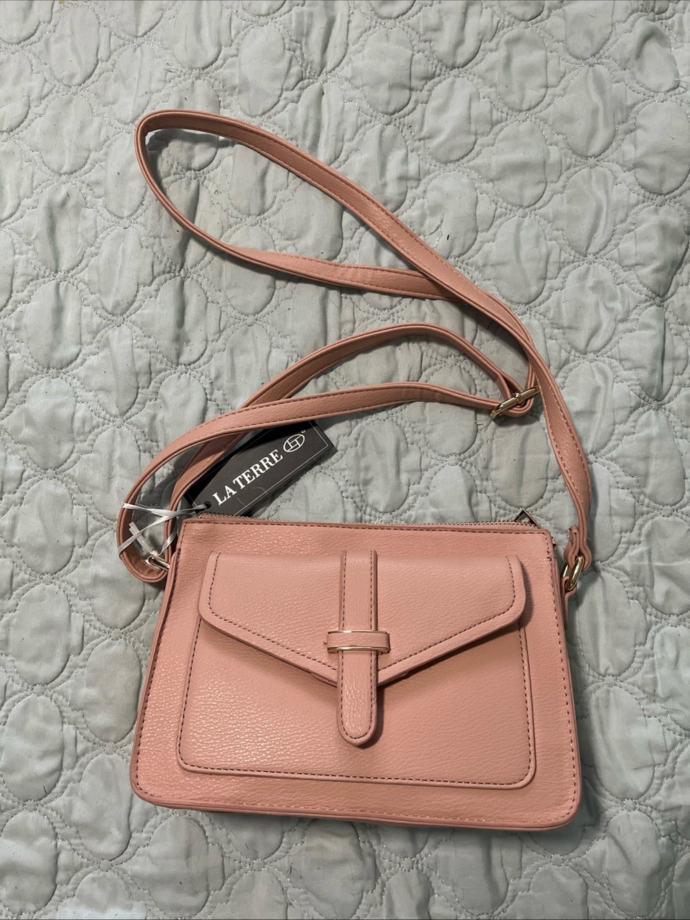 Vegan Leather Pink Crossbody Bag, NWT, La Terre Brand
